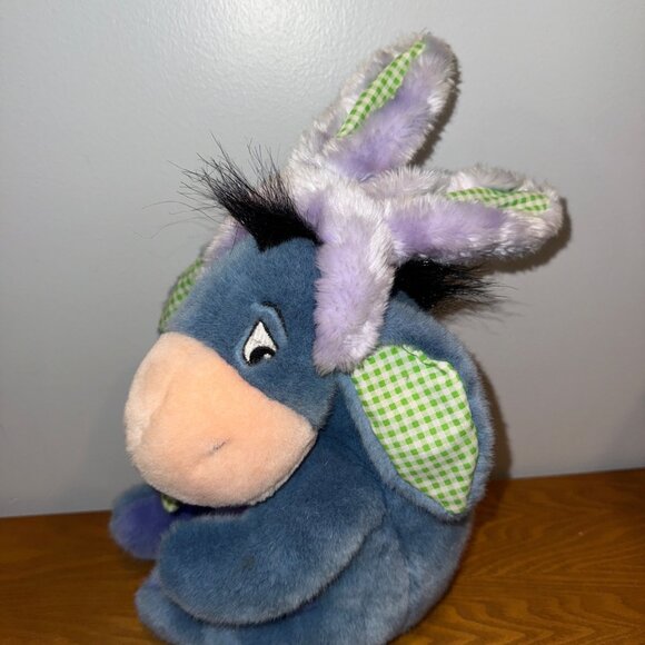 Disney Store Eeyore Plush Easter Edition Bunny Ears Blue 12" Stuffed Animal - Picture 3 of 8